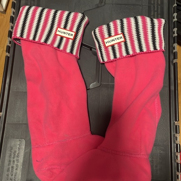 Hunter Boot liners boot cuffs  pink and black size Medium - Picture 2 of 3